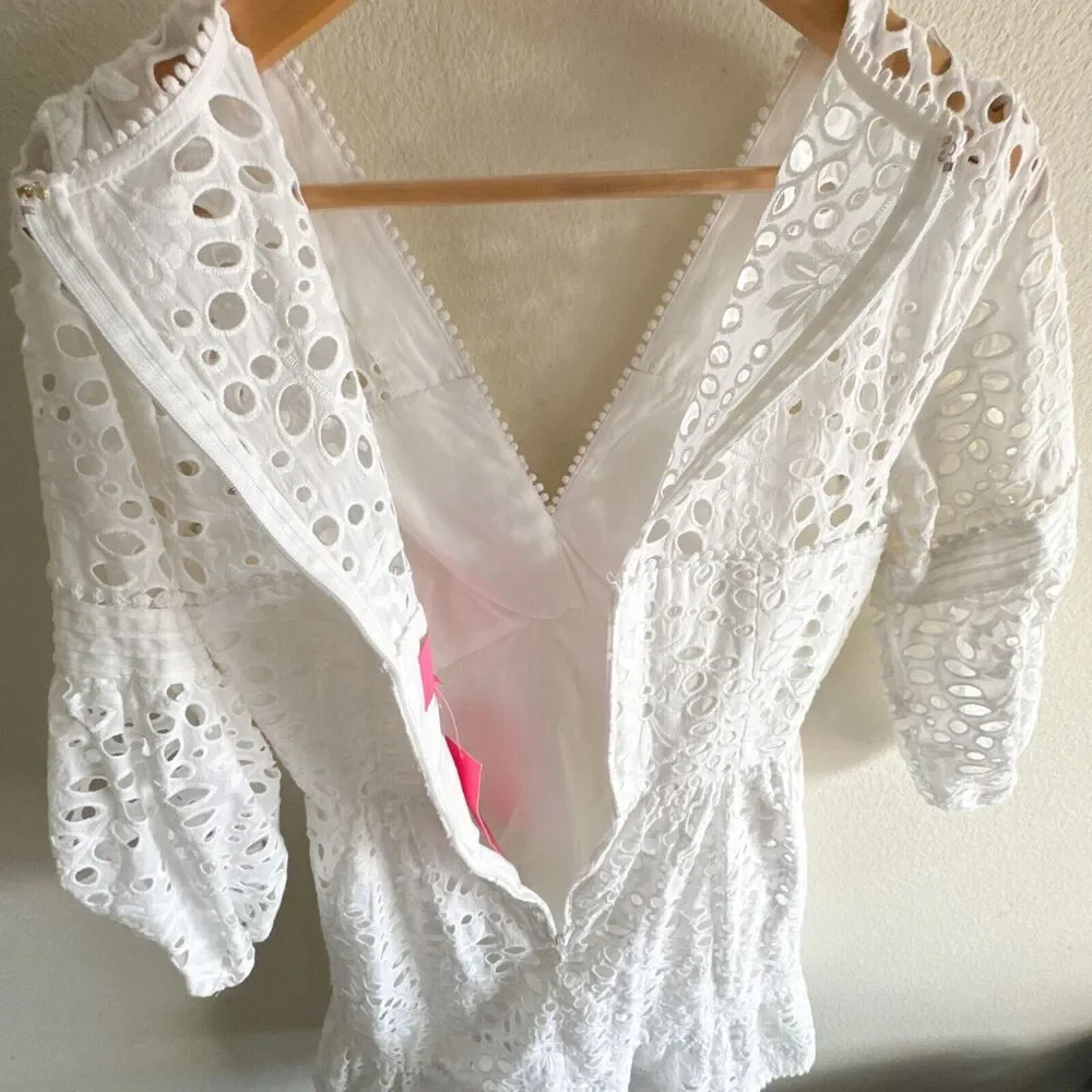 Lilly Pulitzer New Lucinda Dress Resort White Petal Eyelet Size 6 - Picture 8 of 13